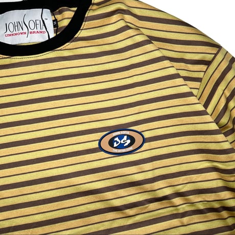 JOHN SOFIA Border Half Sleeve Tee (Brown, Navy, Mustard, Lt Grey, DK Grey)｜ジョンソフィア ボーダーハーフスリーブTシャツ