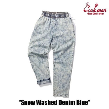 Cookman Chef Pants Snow Washed Denim (Blue)｜クックマン スノーウォッシュド デニム シェフパンツ（ブルー）