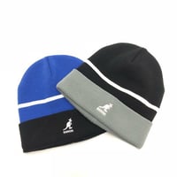 KANGOL SPORT STRIPE BEANIE (BLUE, BLACK)