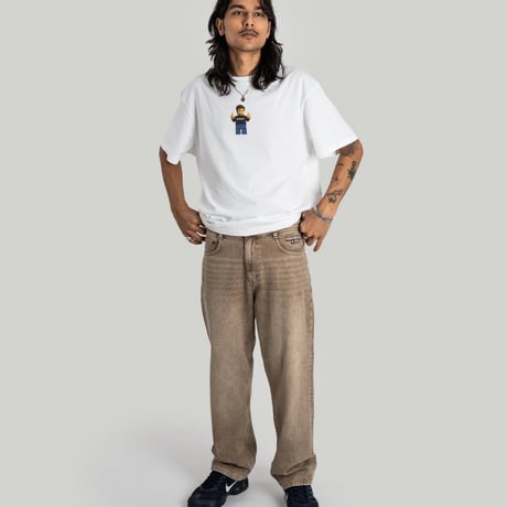 HOMEBOY X-TRA BAGGY DYE DENIM (WASHED BROWN)｜ホームボーイ エクストラ バギー ダイ デニム（ウォッシュド ブラウン)