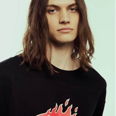 GRIMEY BURN IN FLAMES REGULAR TEE (BLACK)｜グライミー バーンインフレイムス レギュラー ティーシャツ（ブラック）