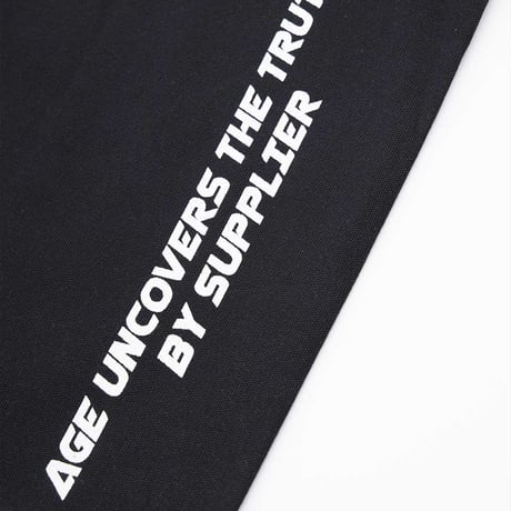 AGE FACTORY×SUPPLIER Logo Tote Bag (Black)｜エイジファクトリー×サプライヤー ロゴ トートバッグ（ブラック）