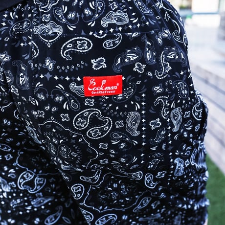 Cookman Chef Pants Short Light Paisley (Black)｜クックマン シェフパンツ ショート ライトペイズリー（ブラック）