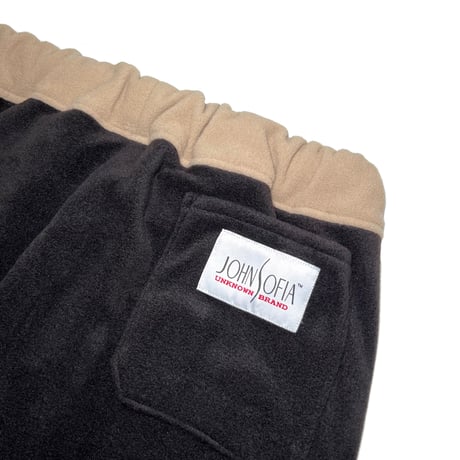 JOHN SOFIA After Zone Fleece Trousers (Black/Beige)｜ジョンソフィア アフターゾーン フリーストラウザーズ（ブラック/ベージュ）