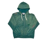 JOHN SOFIA DAMAGEREPAIR FULL-ZIP HOODIE (GREEN)｜ジョンソフィア ダメージリペア フルジップ フーディー（グリーン）
