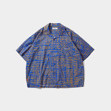 TIGHTBOOTH BLEEDING LOGO ALOHA (BLUE×MUSTARD)｜タイトブース ブリーディング ロゴ アロハ（ブルー×マスタード）