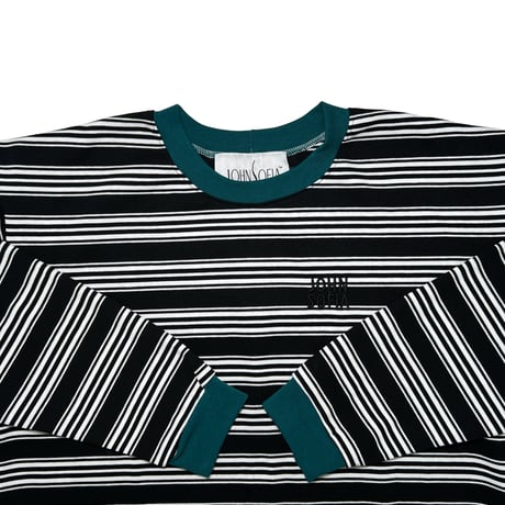 JOHN SOFIA Border Crewneck (Oreo & Green)｜ジョンソフィア ボーダークルーネック（オレオ＆グリーン）