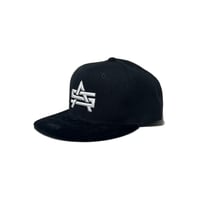 ADG AS Logo Velvet Brim Snapback (Blk/Wht)｜エーディージー ASロゴ ベルベットブリム スナップバック（ブラック/ホワイト）