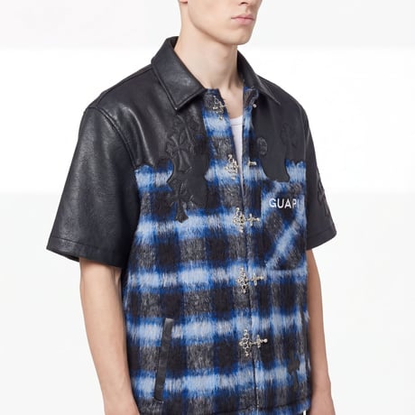 GUAPI Midnight Sky Cross Patch Shirt (Black) | グアピ ミッドナイトスカイ クロスパッチ シャツ（ブラック）