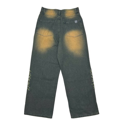 ADG SCRIPT OVER DYE JEANS (INDIGO/BRN)