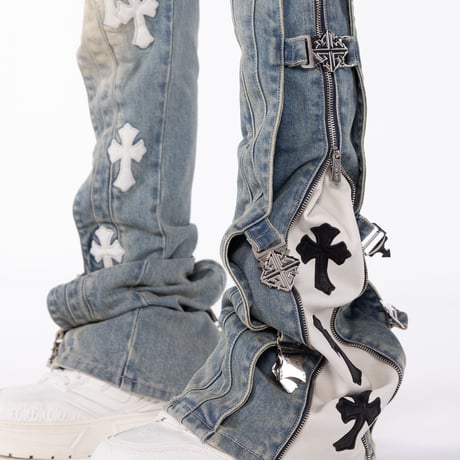GUAPI Vintage Blue Cross Buckle Denim (Vintage Blue) | グアピ ヴィンテージブルー クロスバックル デニム（ヴィンテージブルー）