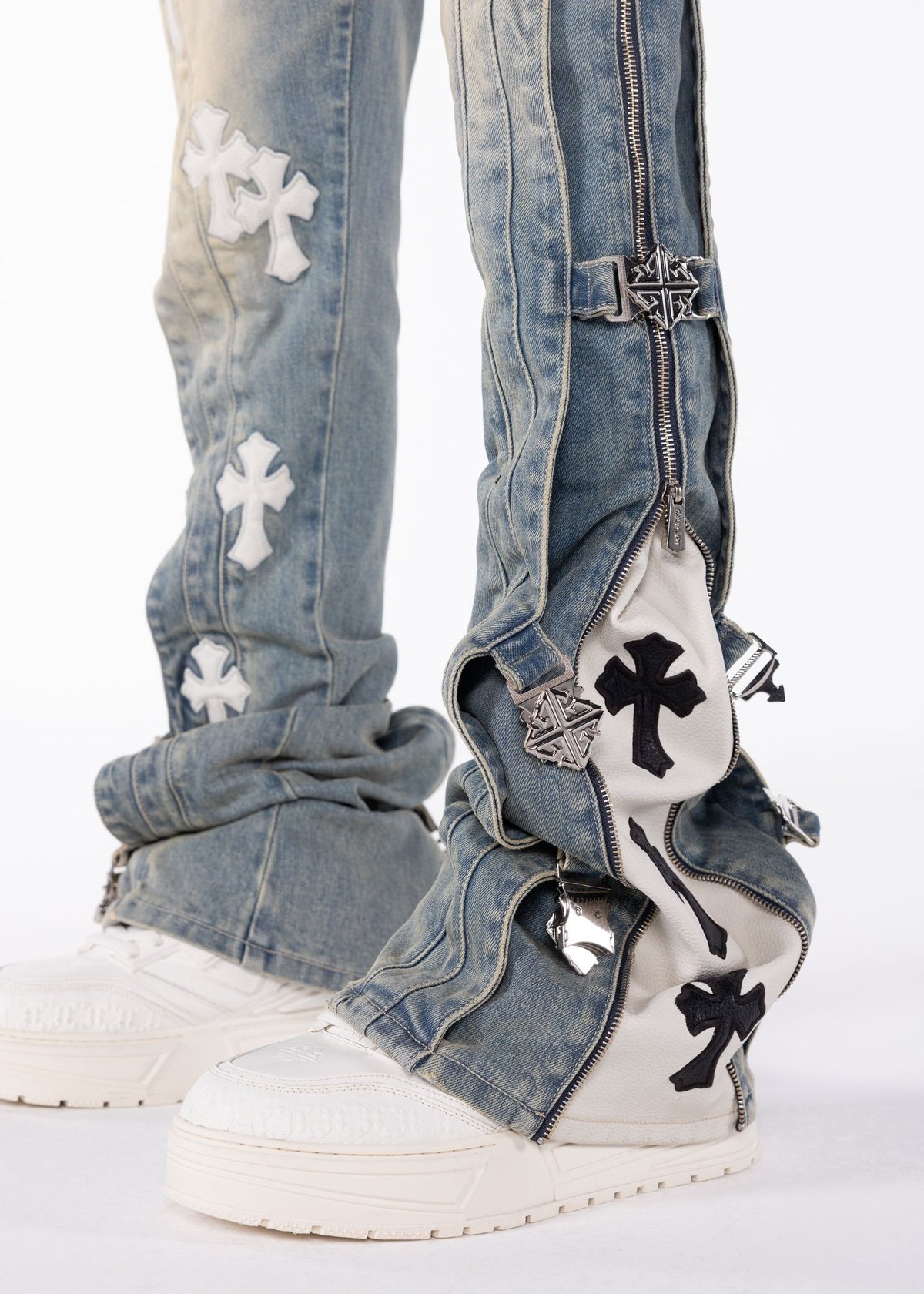 GUAPI Vintage Blue Cross Buckle Denim (Vintage