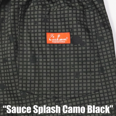 Cookman Chef Pants Sauce Splash Camo (Black)｜クックマン ソーススプラッシュ カモ シェフパンツ（ブラック）