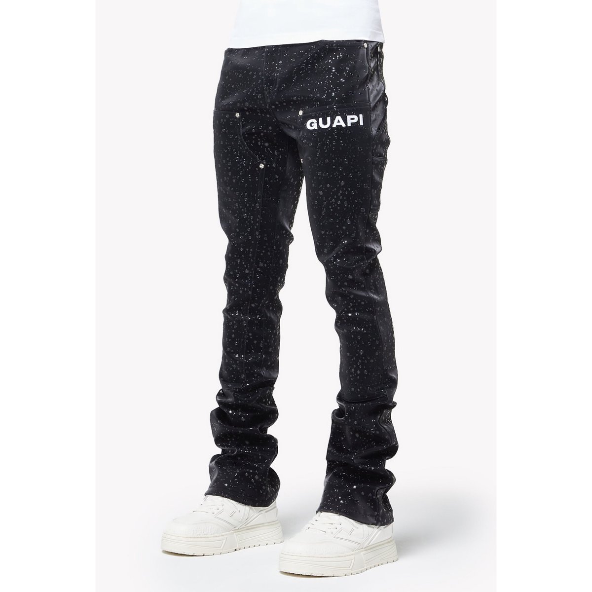 GUAPI Obsidian Black Raindrop Leather Pant (Bla