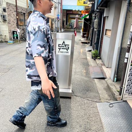 JOHN SOFIA RIPSTOP 3D CITY CAMO SHIRT (GRAY)｜ジョンソフィア リップストップ 3D シティカモ シャツ（グレー）