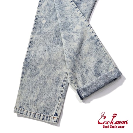 Cookman Chef Pants Snow Washed Denim (Blue)｜クックマン スノーウォッシュド デニム シェフパンツ（ブルー）