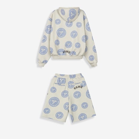 GRIMEY CHIEF WATCHER BOXY HOODIE & SWEATSHORTS SET-UP (OFF WHITE)｜グライミー セットアップ（オフホワイト）