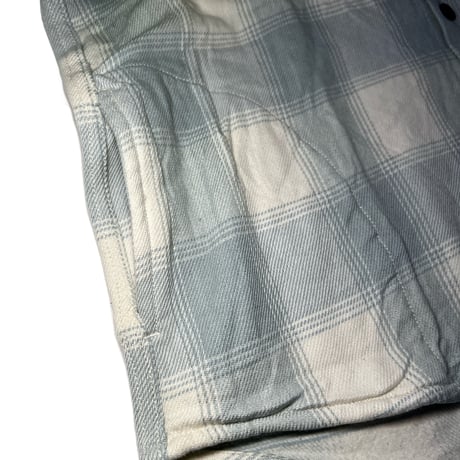 ATTACK ORIGINAL Heavy Flannel Hooded Shirt (Powder Blue)｜アタックオリジナル ヘビーフランネル フーデッドシャツ（パウダーブルー）