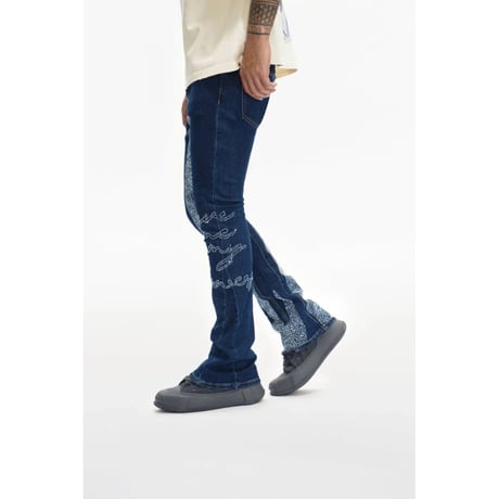 VALABASAS SCRIPTED DENIM BLUE STACKED (BLUE)｜ヴァラバサス スクリプト デニム ブルー スタックド（ブルー）