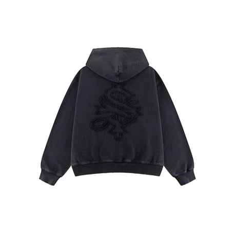 SUPPLIER Distressed Cross Zip Hoodie (BLACK)｜サプライヤー ディストレスト クロス ジップフーディー（ブラック）