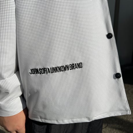 JOHN SOFIA Logo Squares LS Shirt (White)｜ジョンソフィア ロゴスクエアーズ ロングスリーブシャツ（ホワイト）