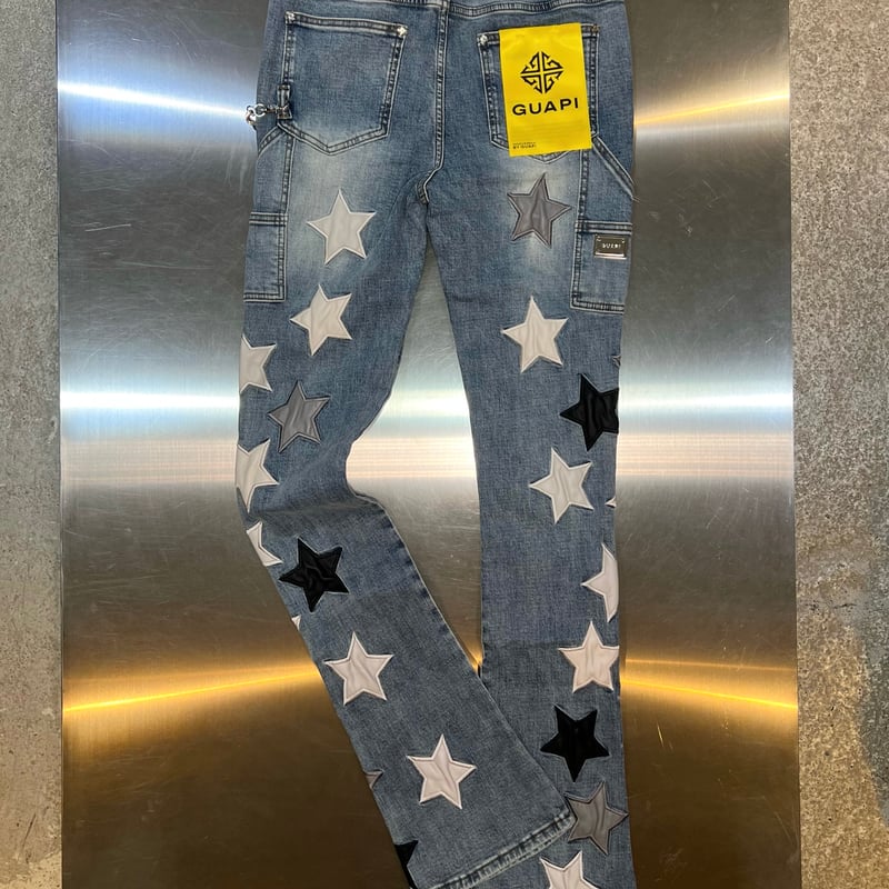 GUAPI Aqua Blue Vintage Stars Denim (Blue) | At