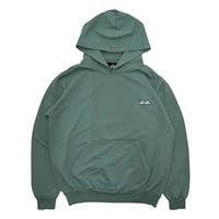 SLOW UP Garment Dyed French Terry Hoodie (Green, Black)｜スロウアップ ガーメントダイ フレンチテリー フーディー（グリーン/ブラック）