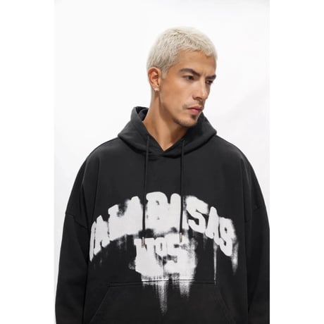 VALABASAS FIFTH VINTAGE BLACK HOODY (VINTAGE BLACK SPRAY) | ヴァラバサスフィフスビンテージブラックフーディー (ビンテージブラックスプレー)