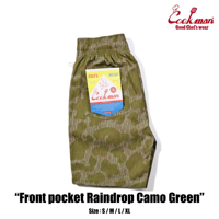 Cookman Chef Pants Short Front Pocket Raindrop Camo (Green)