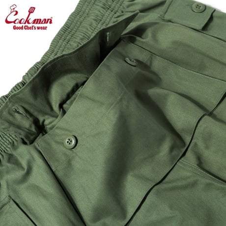 Cookman Monkey Pants Herringbone (Olive)｜クックマン モンキーパンツ ヘリンボーン（オリーブ）