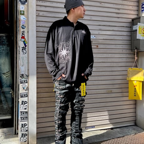 ATTACK ORIGINAL Compass L/S Polo (BLACK)｜アタックオリジナル コンパス ロングスリーブ ポロ（ブラック)