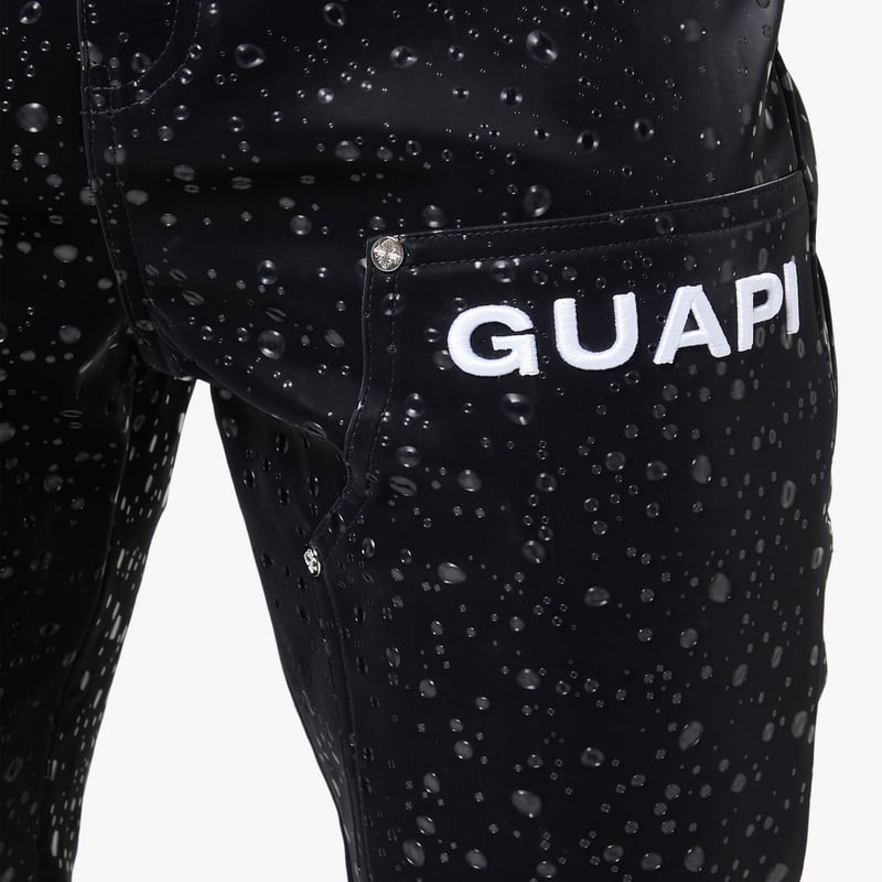 OBSIDIAN オブシディアン　レインパンツ　ブラック　XL GUAPI Obsidian Black Raindrop Leather Pant (Bla