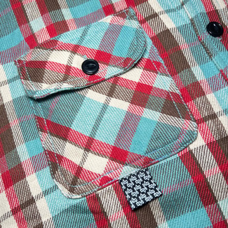 ATTACK ORIGINAL ARCH LOGO HEAVY FLANNEL SHIRTS (MINT)｜アタックオリジナル アーチロゴ ヘビーフランネルシャツ（ミント）