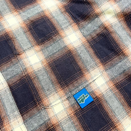 JOHN SOFIA DEVILS OMBRE CHECK SHIRTS (BROWN)｜ジョンソフィア デビルズ オンブレチェック シャツ（ブラウン）