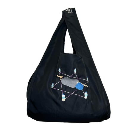 ATTACK ORIGINAL Recovering From Meltdown Ripstop Nylon Eco Bag (Blk/Blu)｜アタックオリジナル  エコバッグ