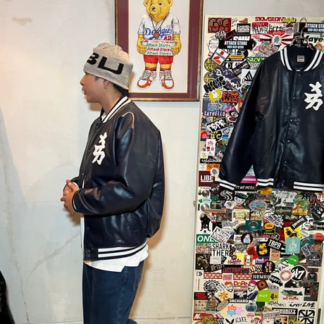 Fanatics NY Yankees Kanji PU Jacket (Navy)｜ファナティクス ニューヨークヤンキース 漢字 PUジャケット（ネイビー）