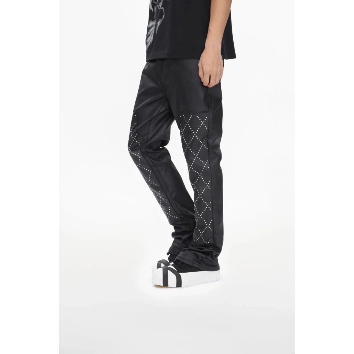 VALABASAS PUNCTURED STACKED (BLACK) | ヴァラバサス パン