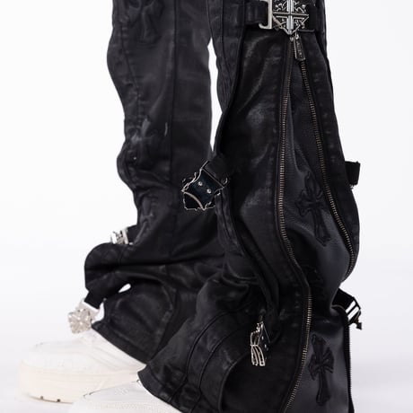 GUAPI All Black Cross Buckle Denim (ALL Black) | グアピ オールブラック クロスバックル デニム（オールブラック）