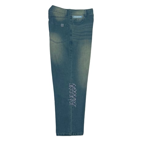 ADG SCRIPT OVER DYE JEANS (INDIGO/BEG)｜エーディージー スクリプト オーバーダイ ジーンズ（インディゴ/ベージュ）