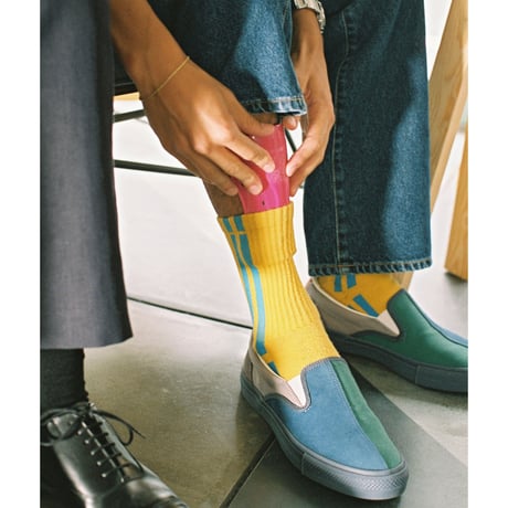 CONVERSE +SERIES CS Slip-On SK SAYHELLO + (Blue/Green/Grey)｜コンバース CSスリッポン SK セイハロー（ブルー/グリーン/グレー）
