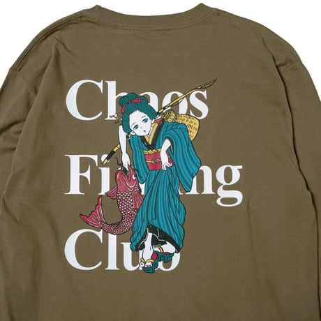 Chaos Fishing Club Fishing Girl T-Shirt L/S (BROWN)｜カオスフィッシングクラブ フィッシングガール ロングスリーブ ティーシャツ（ブラウン)