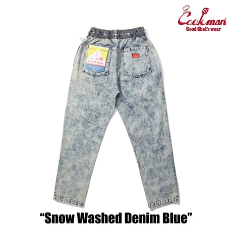 Cookman Chef Pants Snow Washed Denim (Blue)｜クックマン スノーウォッシュド デニム シェフパンツ（ブルー）