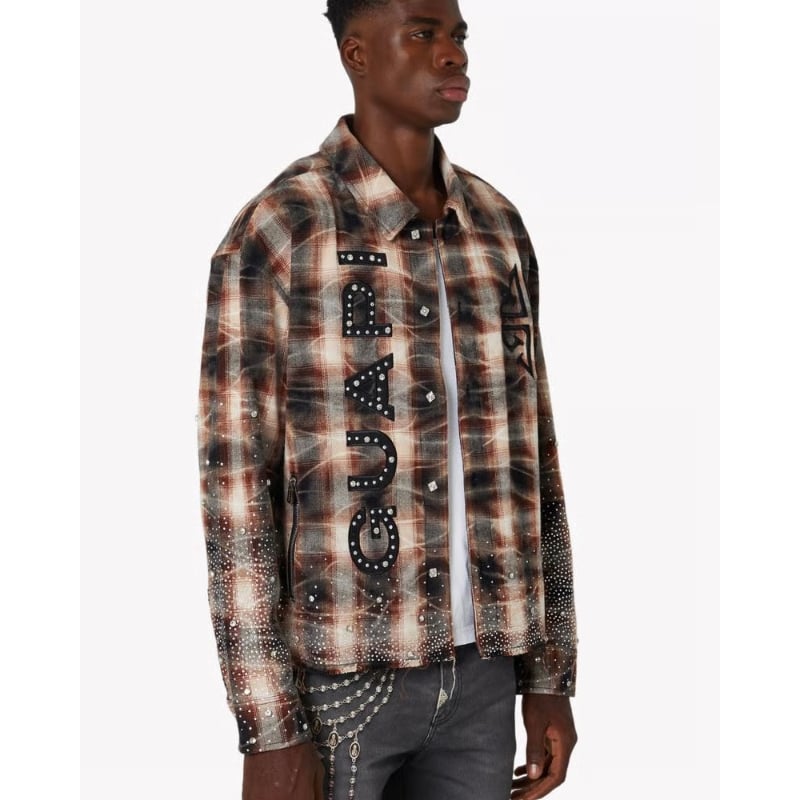 GUAPI Mocha Rhinestone Flannel (Brown)｜グアピ モカ ラ