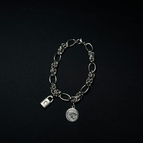 JOHN SOFIA “Horuseye & padlock” chain bracelet (Silver) | ジョンソフィア “ホルスアイ パドロック” チェーンブレスレット (シルバー)
