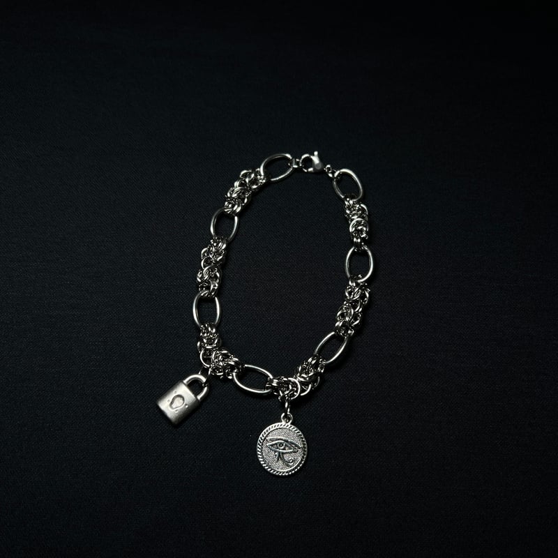 JOHN SOFIA “Horuseye & padlock” chain bracelet