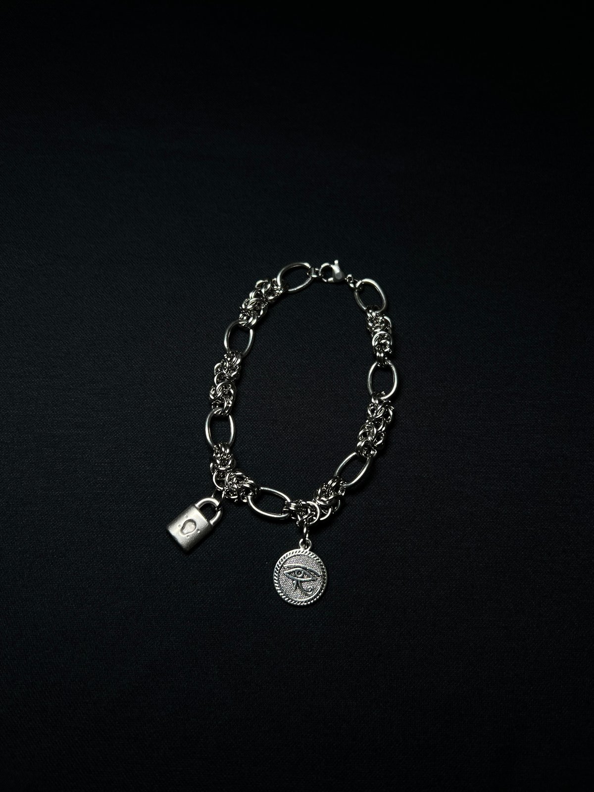 JOHN SOFIA “Horuseye & padlock” chain bracelet