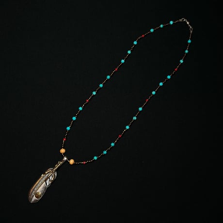 JOHN SOFIA Feather Beads Necklace (Craw)｜ジョンソフィア フェザービーズネックレス（クロウ）