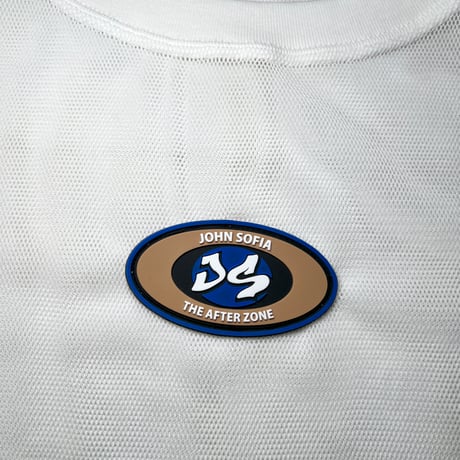 JOHN SOFIA Icon Badge Mesh S/S Tee (White/Blue)｜ジョンソフィア アイコンバッジ メッシュ S/S ティー（ホワイト/ブルー）