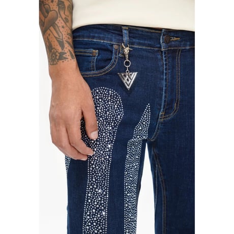 VALABASAS SCRIPTED DENIM BLUE STACKED (BLUE)｜ヴァラバサス スクリプト デニム ブルー スタックド（ブルー）