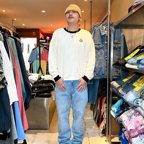JOHN SOFIA RINGER THERMAL KNIT (WHITE)｜ジョンソフィア リンガー サーマル ニット（ホワイト)